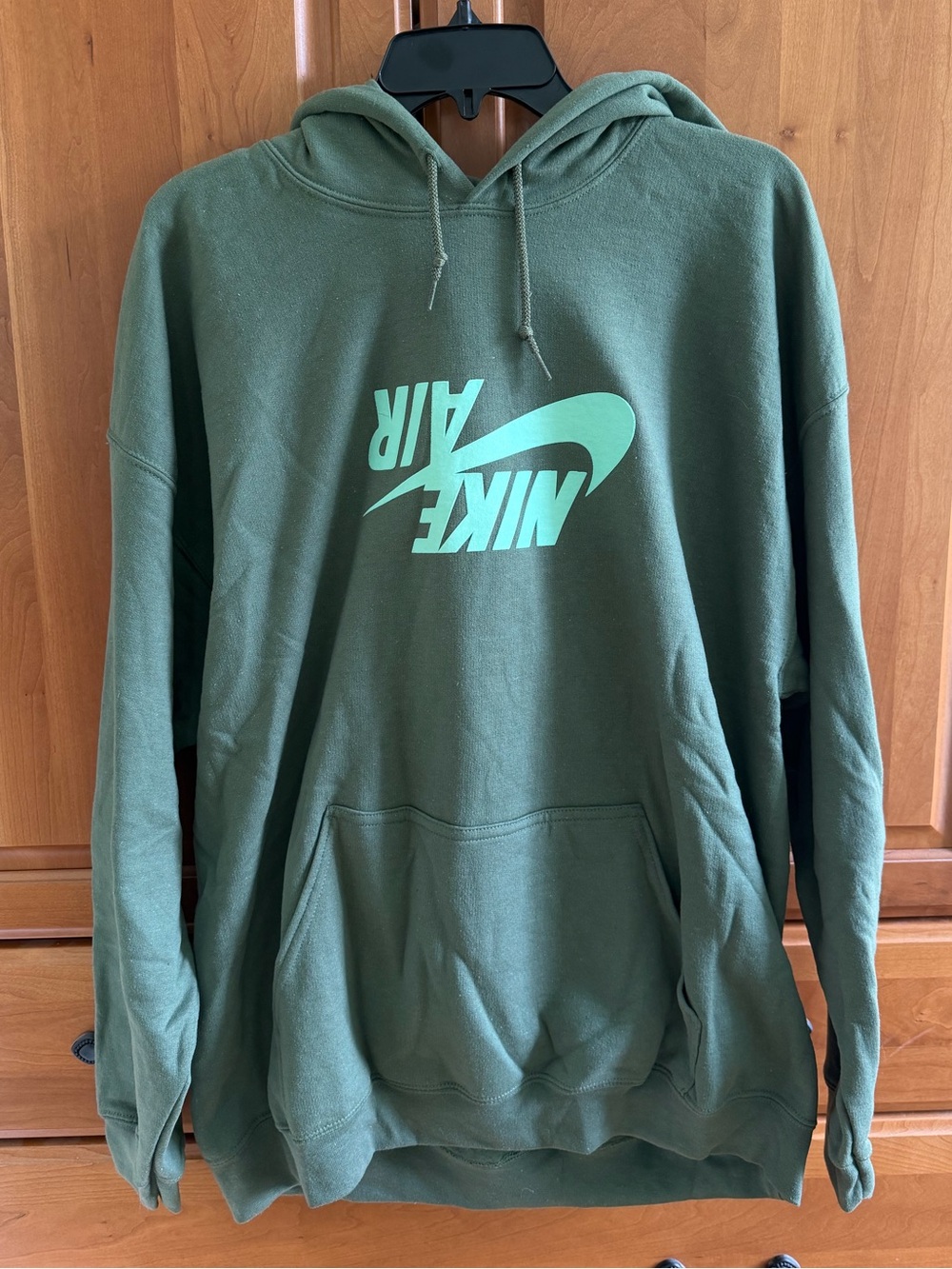 Cactus Jack Nike Air Olive Green Pullover Hoodie with Mint Logo